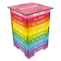 Photohocker Welcome – Holz Hocker zum Zusammenstecken