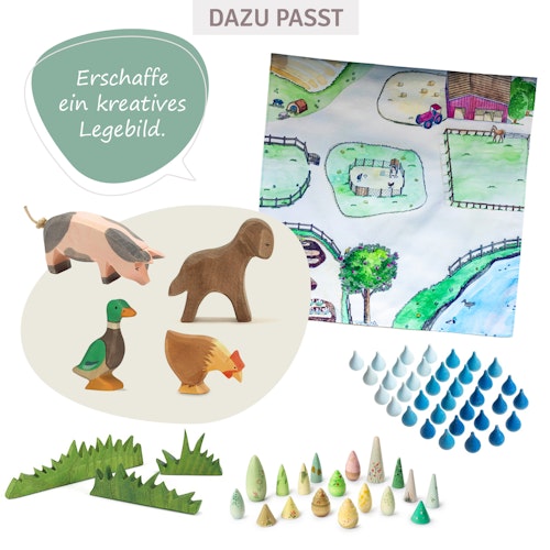 Spieltuch Bio-Baumwolle Bauernhof 100 x 100 cm