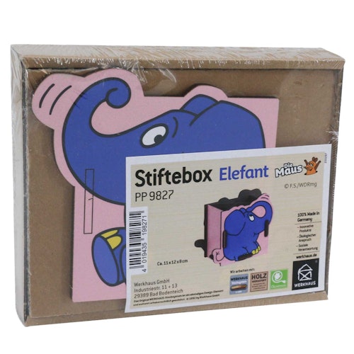 Stiftehalter Die Maus – Holz Stiftebox Elefant mit Stecksystem
