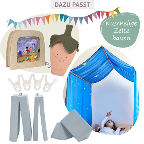 Riesiges Sternen Spieltuch Seide 137 x 274 cm