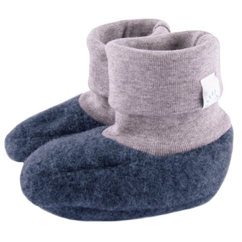 Warme Wollfleece Babyschuhe dunkelblau