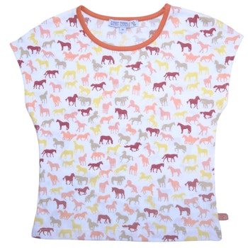 Sommer Shirt Pferde Alloverdruck rosa