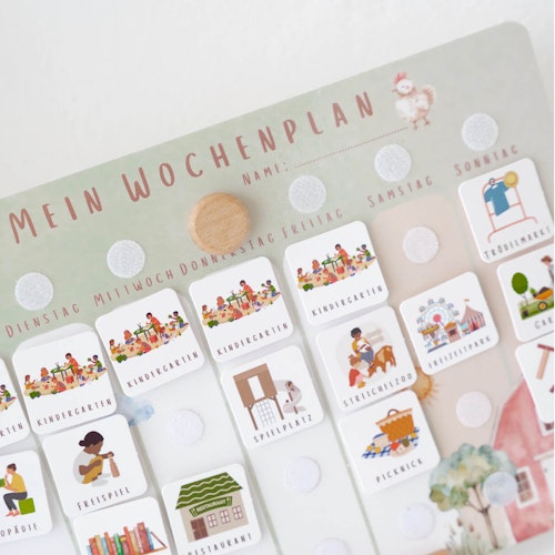 Wochenplaner mit Bauernhof Motiv und 3 Routineplänen