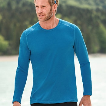Herren Wolle Seide Langarmshirt Regular Fit malve