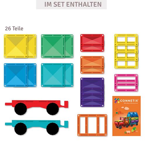 Connetix Magnetbausteine Transportset inkl. Räder 26 Teile