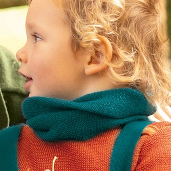 Strick Woll Schlauchschal petrol anliegend ab 1-10 Jahre