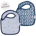Vorschaubild Mull Lätzchen Doppelpack dunkelblau
