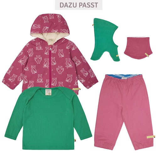 Herbstjacke Plüsch gefüttert Eulen