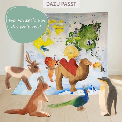 Känguru klein Holzfigur 6,5 cm