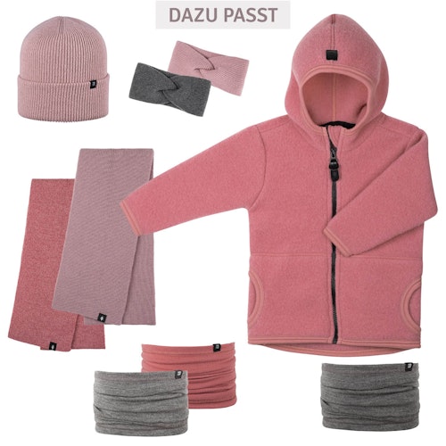 Schurwolle Fleece Jacke Kapuze