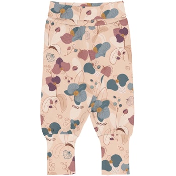 Mitwachsende Krabbelhose Bündchen Orchideen
