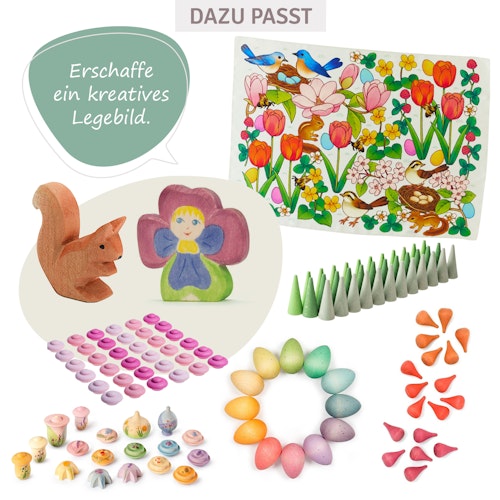 Spieltuch Seide Frühling Ostern Suchbild 53 x 74 cm