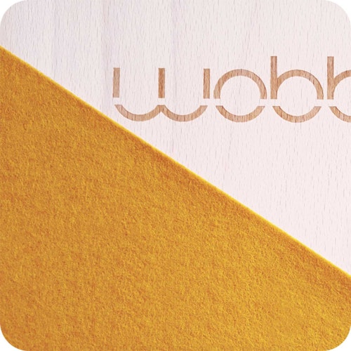 Wobbel Board Filz original senf 90 x 30 cm transparent