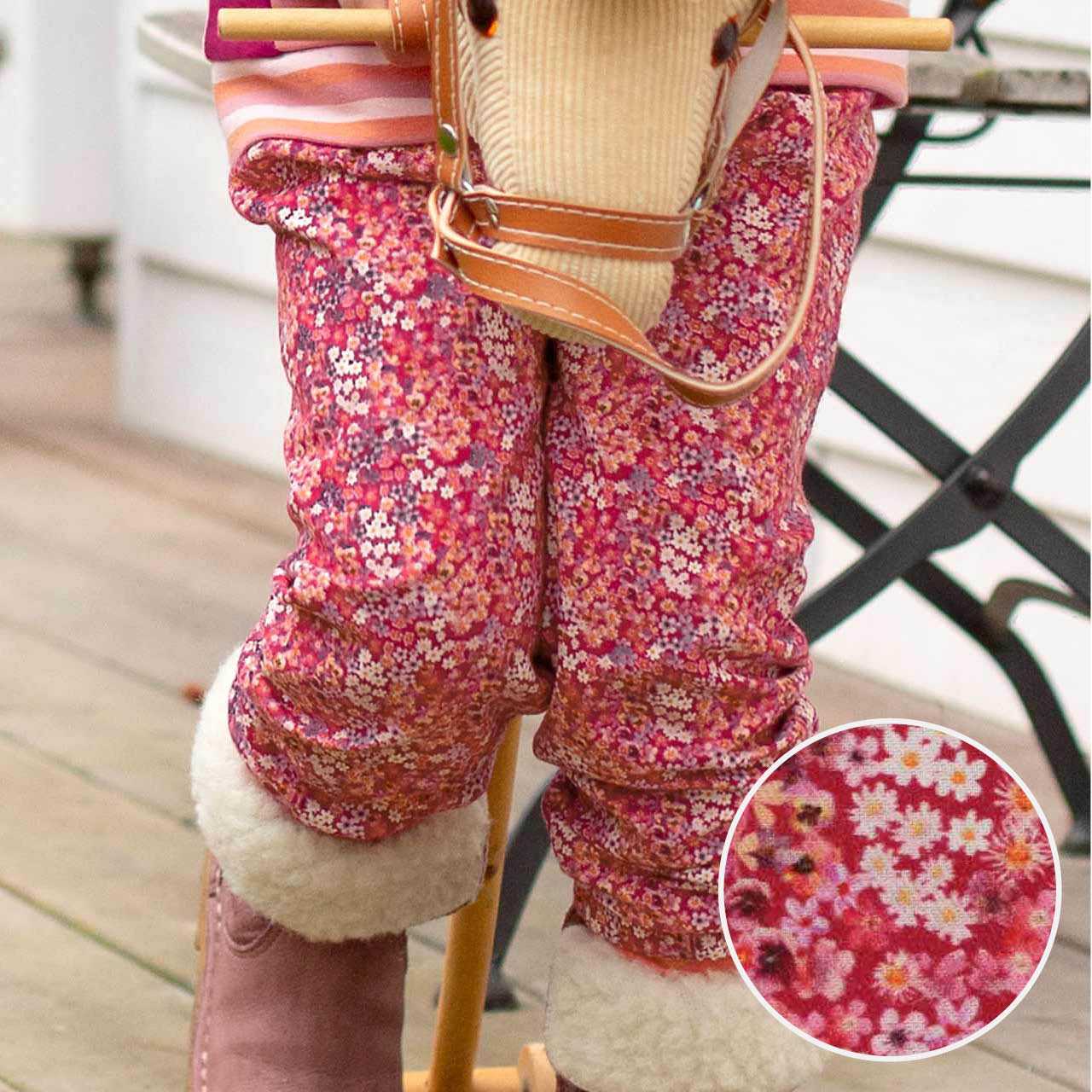 Flanellhose gefüttert Blumen