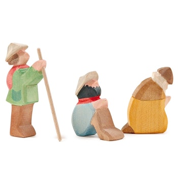 MINIATUR Hirten Gruppe 3 Teile 7,5 cm hoch Weihnachtskrippe