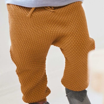 Strukturierte Strickhose zimtbraun