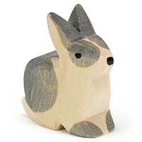 Kaninchen sitzend Holzfigur 4 cm