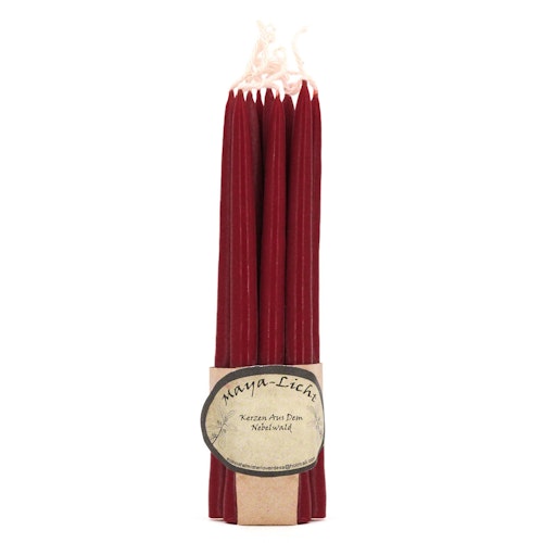 Maya Licht –Palmölfreie Kerzen 14cm 10er Set dunkelrot