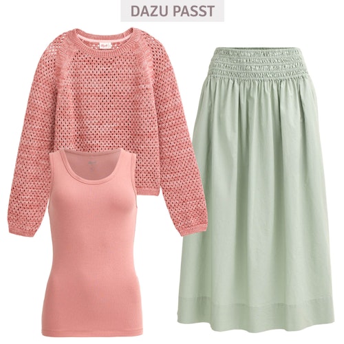 Midi-Rock Damen salbei-grün