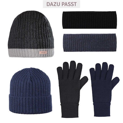 Erwachsenen Umschlag Beanie Wolle marine