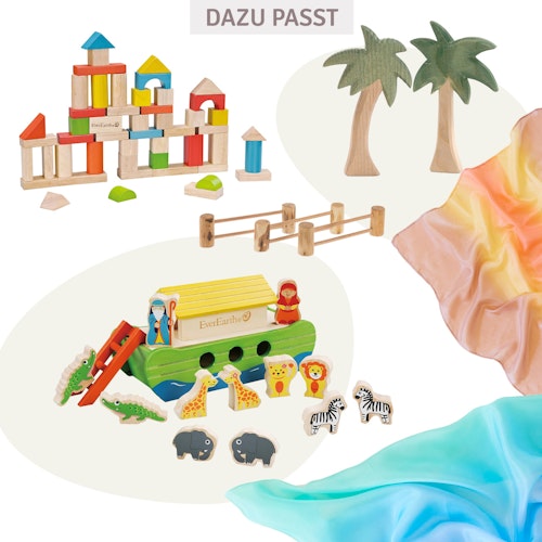 50 Holzbausteine natur und bunt