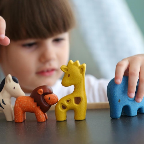 Wildtier Set Safari Tiere 4 Tierfiguren Holz