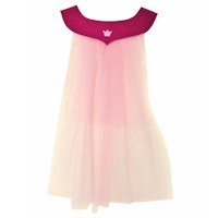 Cape rosa aus Wollfilz mit Tüll Cape rosa aus Wollfilz mit Tüll