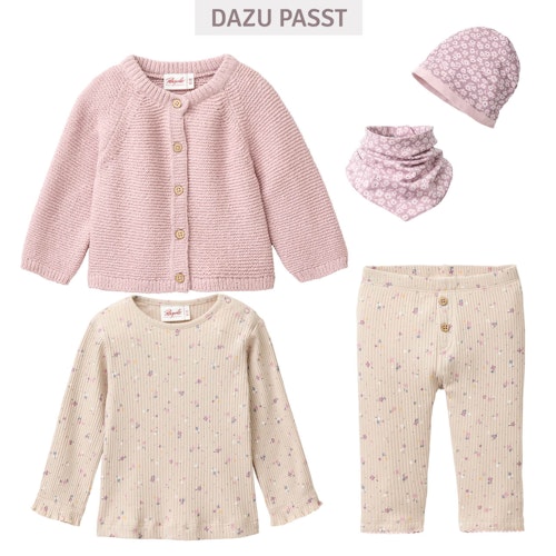 Edles Ripp Langarmshirt Blümchen