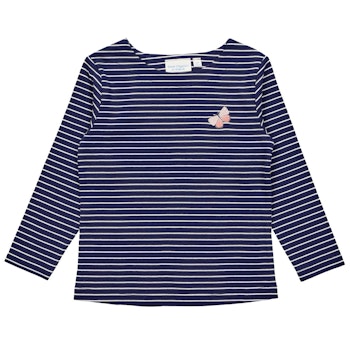 3/4 Shirt Schmetterling-Aufnäher gestreift navy
