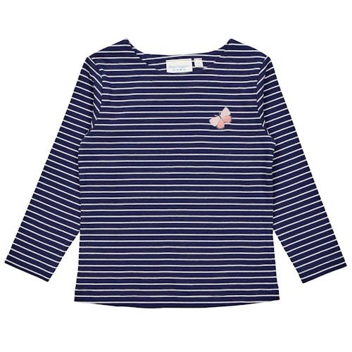 3/4 Shirt Blumen-Aufnäher gestreift