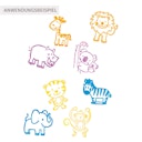 Vorschaubild Stempel-Set Wilde Tiere – 8 Stempel und Stempelkissen