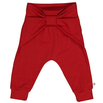 Edle Krabbelhose Schleife rot