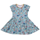 Vorschaubild Flatterkleid kurzarm Blumen