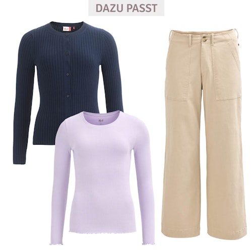 Damen Rippstrick Cardigan