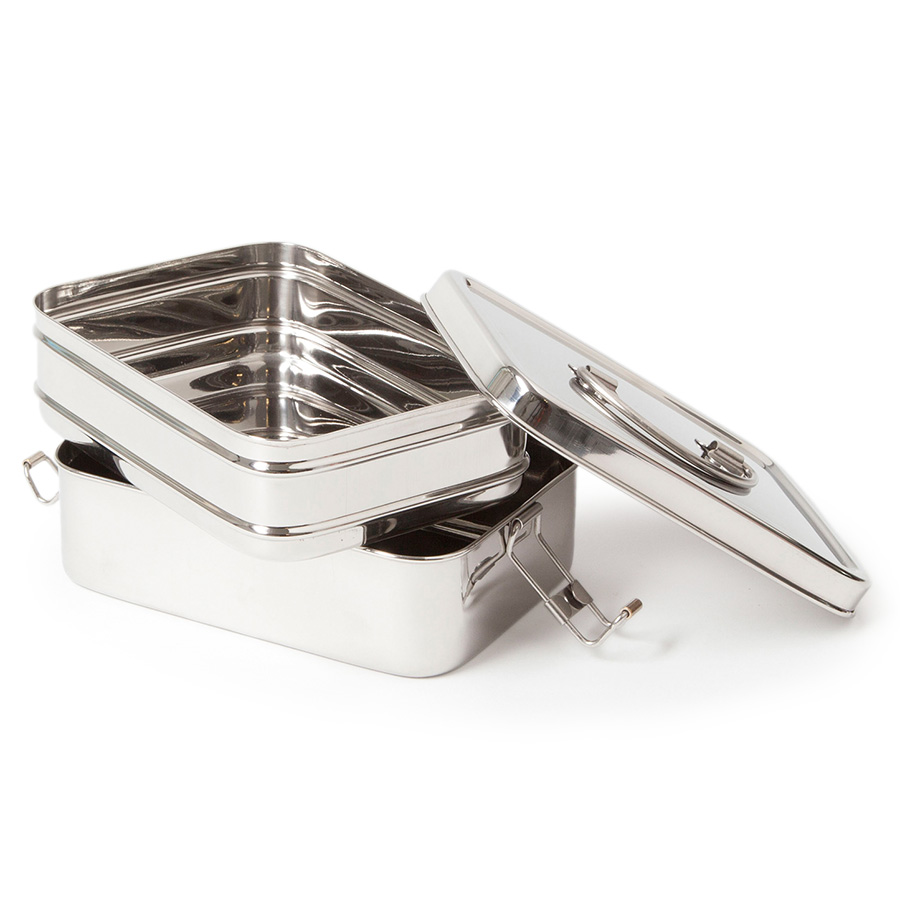 Brotbox XL Klammern 2 Behälter 1,9l 18,7 x 13,7 x 10 cm