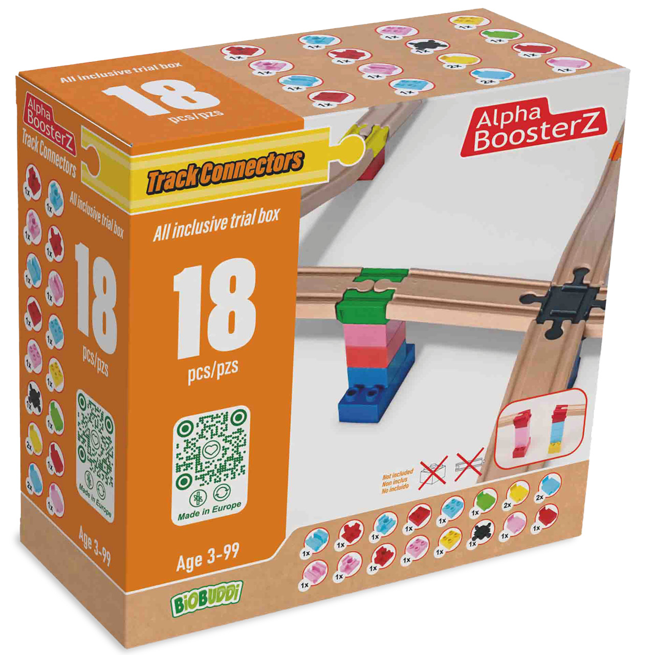 Holzschienen Verbinder + Schrägen Set 18 Teile