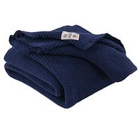 Babydecke Merinowolle gestrickt marine