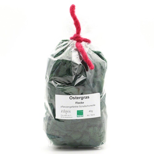 Ostergras Flocke, pflanzengefärbt Tannengrün, 40 g