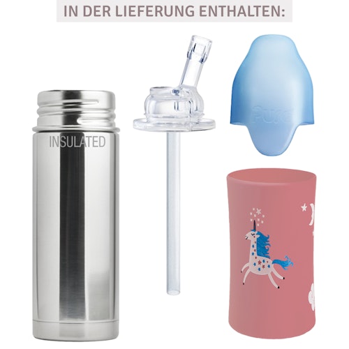 Isolierte Trinkhalm Flasche ab 12 M - open end blau