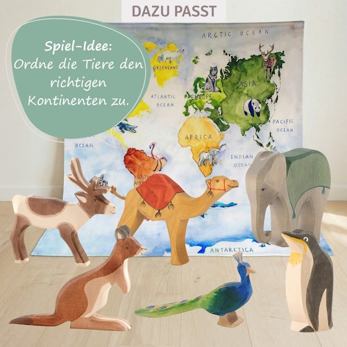 Dromedar mit Sattel - Krippenfigur aus Holz 12 cm