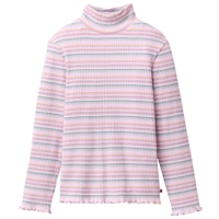 Geripptes Langarmshirt Stehkragen