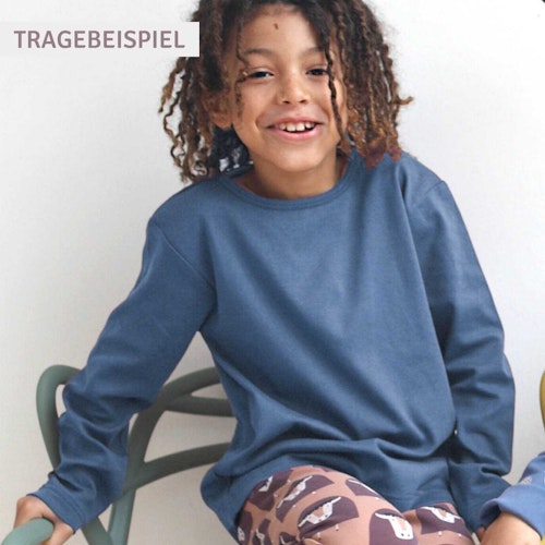 Edles dickeres uni Shirt langarm 100% Biobaumwolle