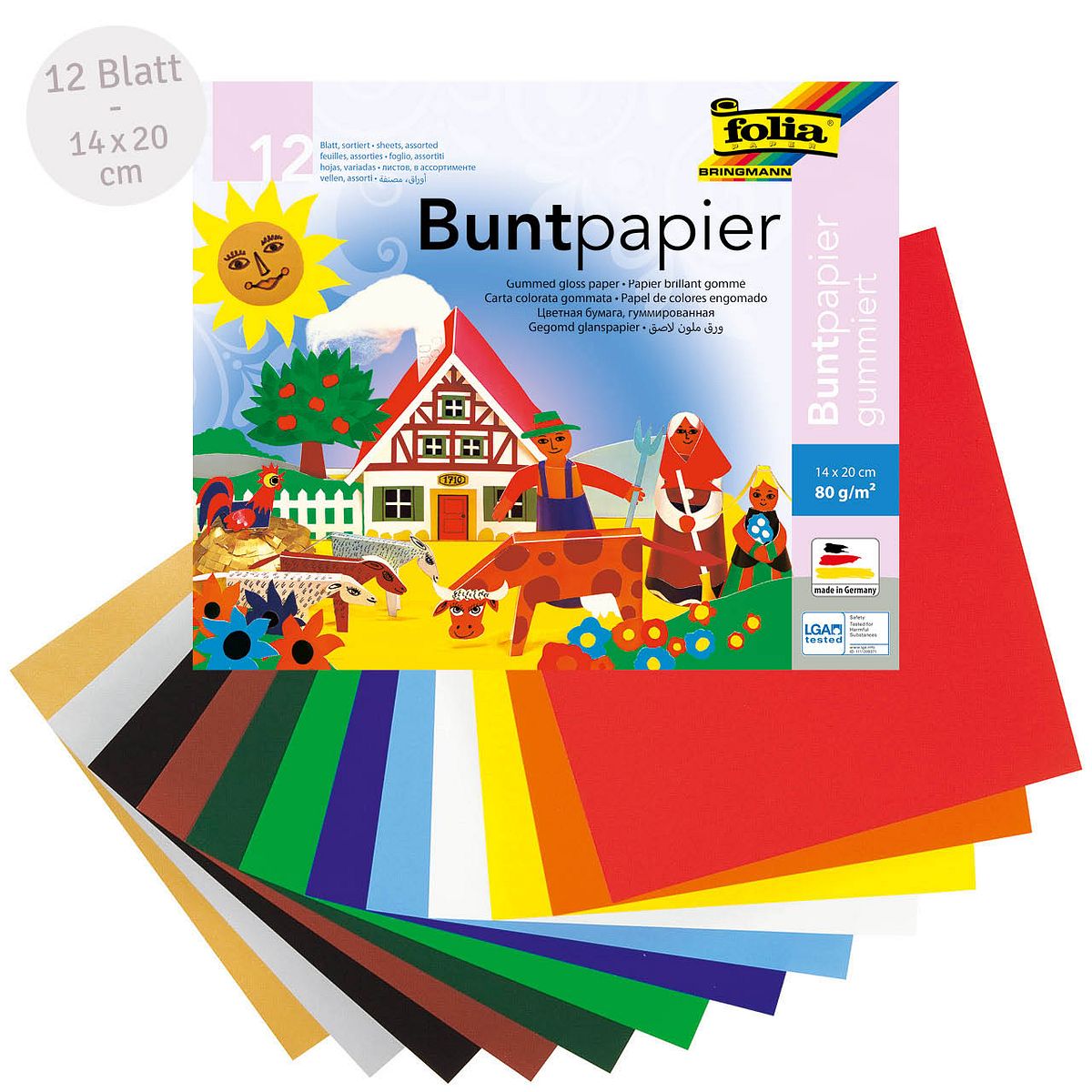 Buntpapier gummiert – Einseitig gummiertes Papier kaufen