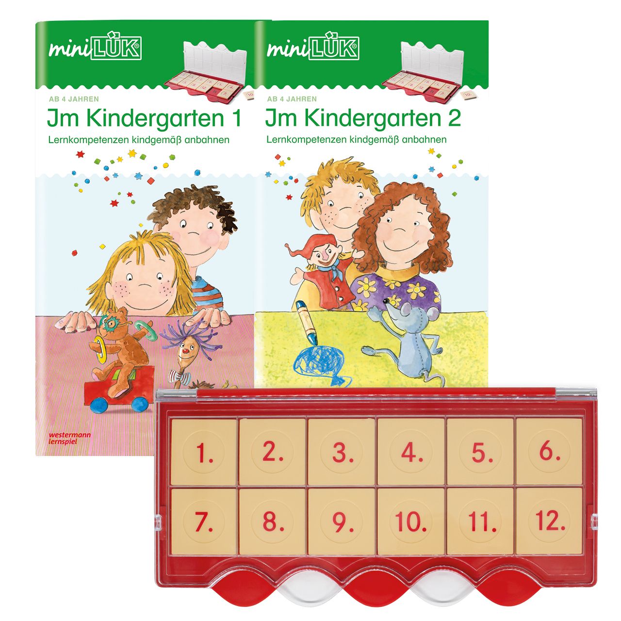 miniLÜK - Set Im Kindergarten, Kontrollgerät + 2 Hefte