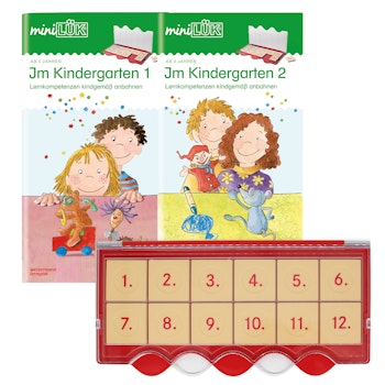 miniLÜK - Set Im Kindergarten, Kontrollgerät + 2 Hefte