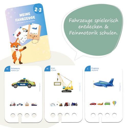 Meine Fahrzeuge Kartensatz ab 2 Jahre ohne Lochkasten