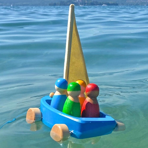 Strandsegler mit vier Regenbogenfreunden, 5-tlg.