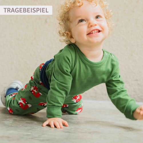 Mitwachsende Krabbelhose Bündchen Wolf