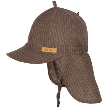 Leinen Schirmmütze Nackenschutz marine
