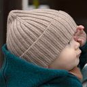 Vorschaubild Warme Strickmütze Merinowolle Kaschmir grau